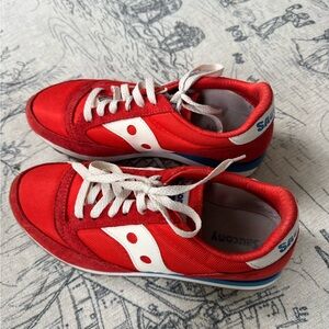 Saucony Men’s Red and White Sneakers